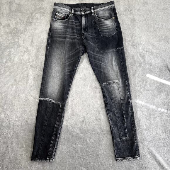Diesel D-AMNY Slim Biker  Gray Jeans Moto Denim Men's 33/34 - Picture 1 of 14